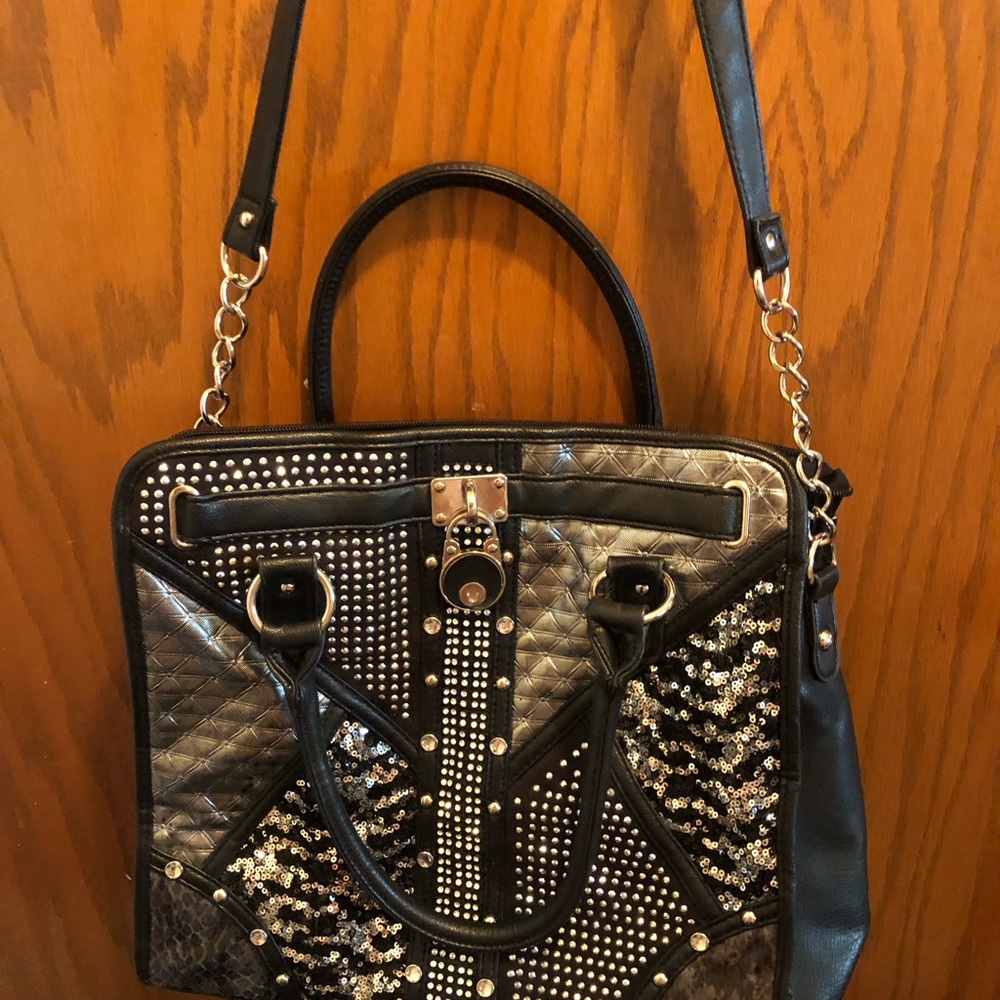 Studded Quilted Black Women's Satchel - Designer Style